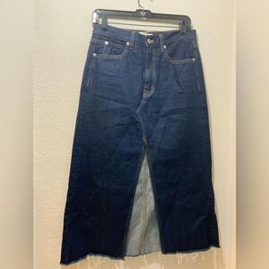 SLVRLAKE Denim Raw Hem Midi Skirt Women’s Size 26 NWOT